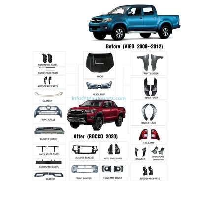 Giá tốt. 53121-0K220 Toyota Hilux Vigo 2008-2012 Hơn 10 bộ đồ nhựa toàn thân cho Hilux Rocco 531210K220 trực tuyến