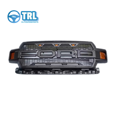 Giá tốt. 2019-23 Ford mới F150 phong cách OE lưới tản nhiệt phía trước với đèn LED, Đen, Chrome trực tuyến